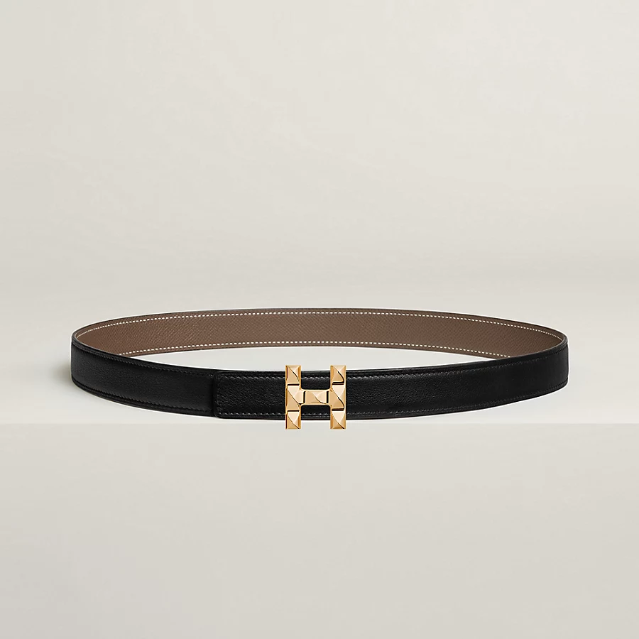H Infini belt buckle & Reversible leather strap 24 mm - Image 1